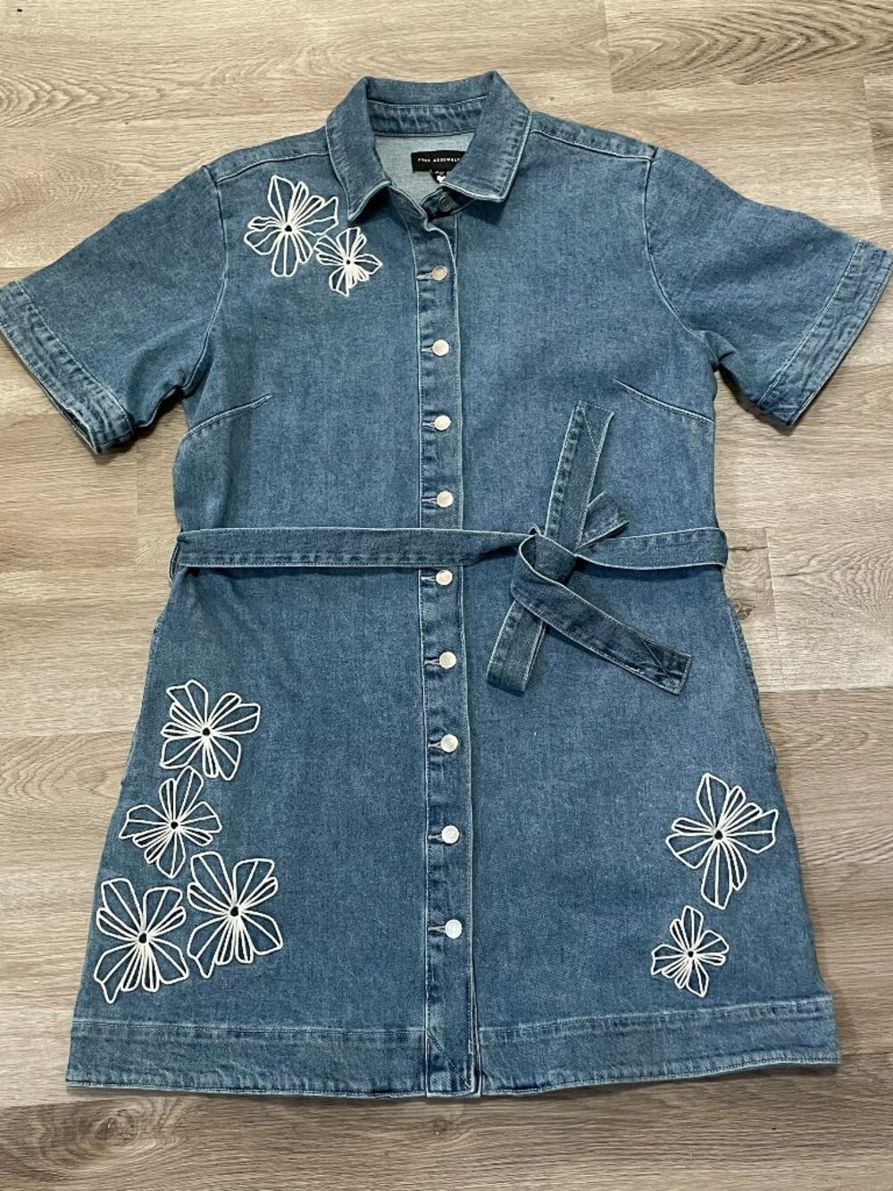 Embroidered Denim Dress